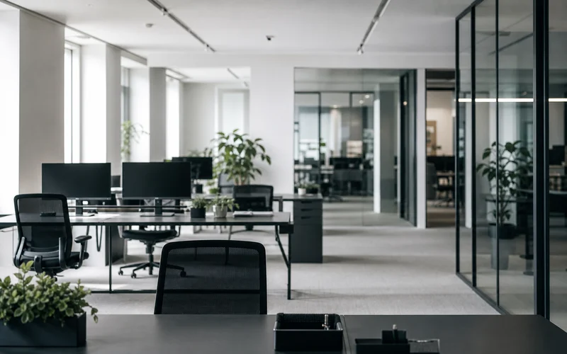 Modernes Büro mit Bildschirmarbeitsplätzen